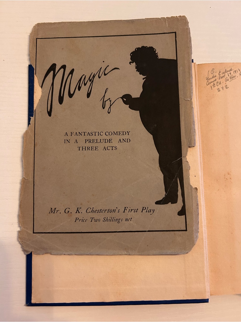 1913 1st Ed Magic: A Fantastic Comedy by G.K. Chesterton w/ Original Jacket